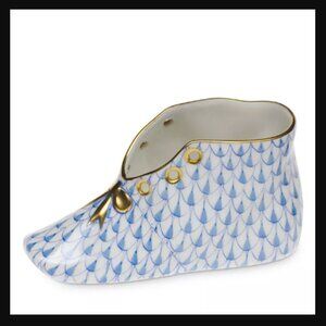 Herend Porcelain Baby Shoe Blue